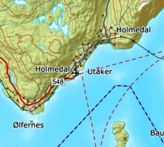 Skånevik-området som det er i dag. Kilde: Norgeskart.no (klikk for å forstørre)
