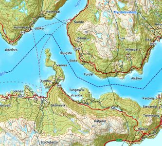 Skånevik-området som det er i dag. Kilde: Norgeskart.no (klikk for å forstørre)